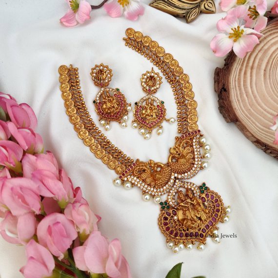 Grand Radha Krishna Matte Finish Necklace