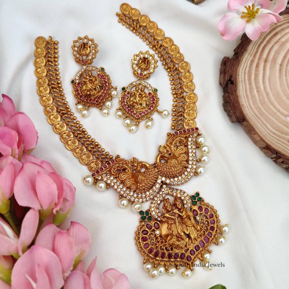 Grand Radha Krishna Matte Finish Necklace