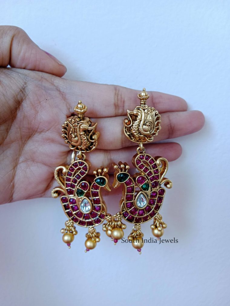 Marvelous Peacock Design Earrings