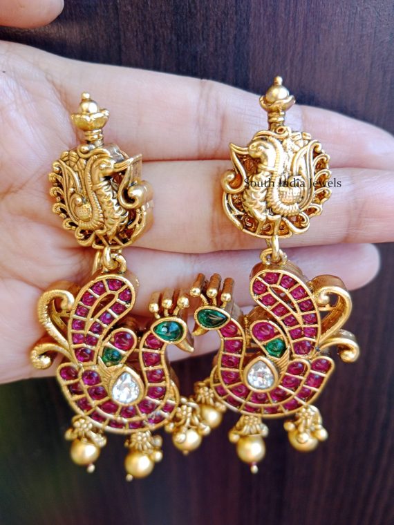 Marvelous Peacock Design Earrings
