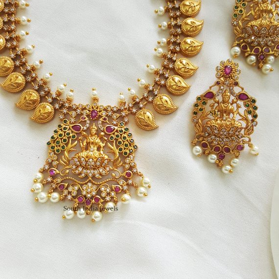 Matte Finish Lakshmi Design Necklace