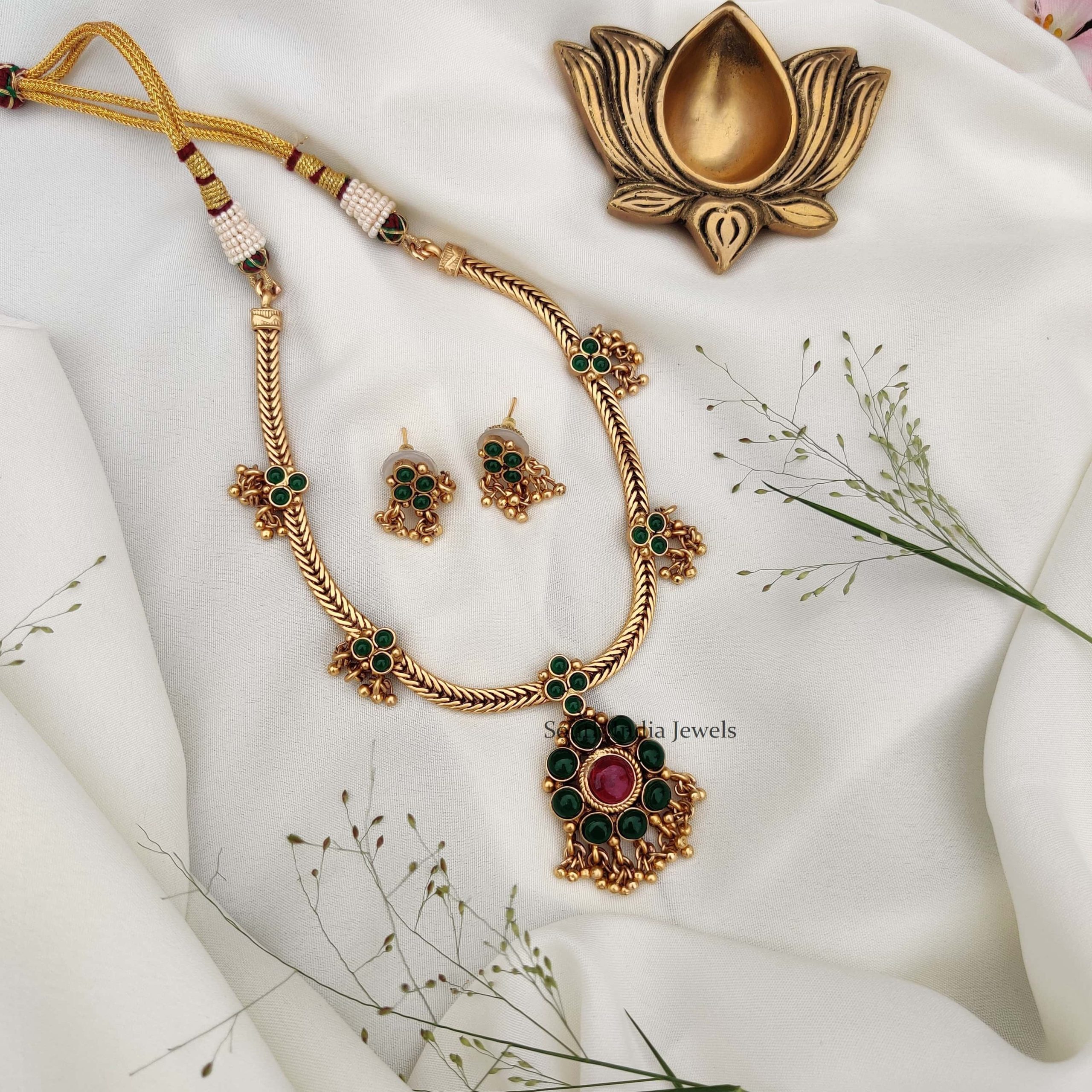 Floral Attigai Necklace Online - South India Jewels