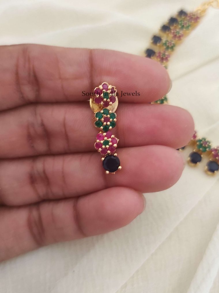 Multi Color CZ Stone Necklace (2)