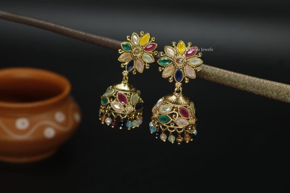 Navarathana Premium Temple Earrings (3)