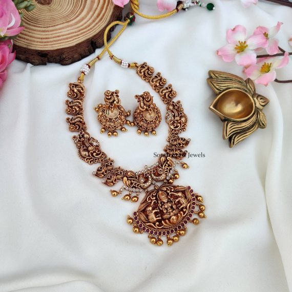 Peacock & Lakshmi Design Necklace