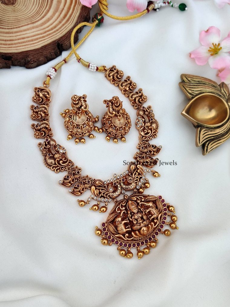 Peacock & Lakshmi Design Necklace