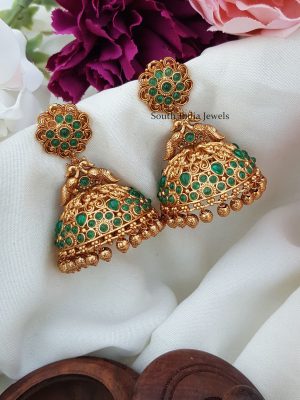 Pretty Green Kemp Stones Jhumkas