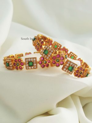 Royal Floral AD Stone Bangle Set (2)