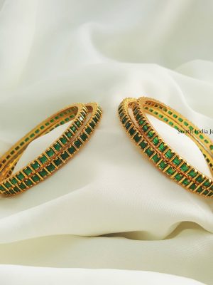 Sparkling Green AD Stone Bangle Set (2)