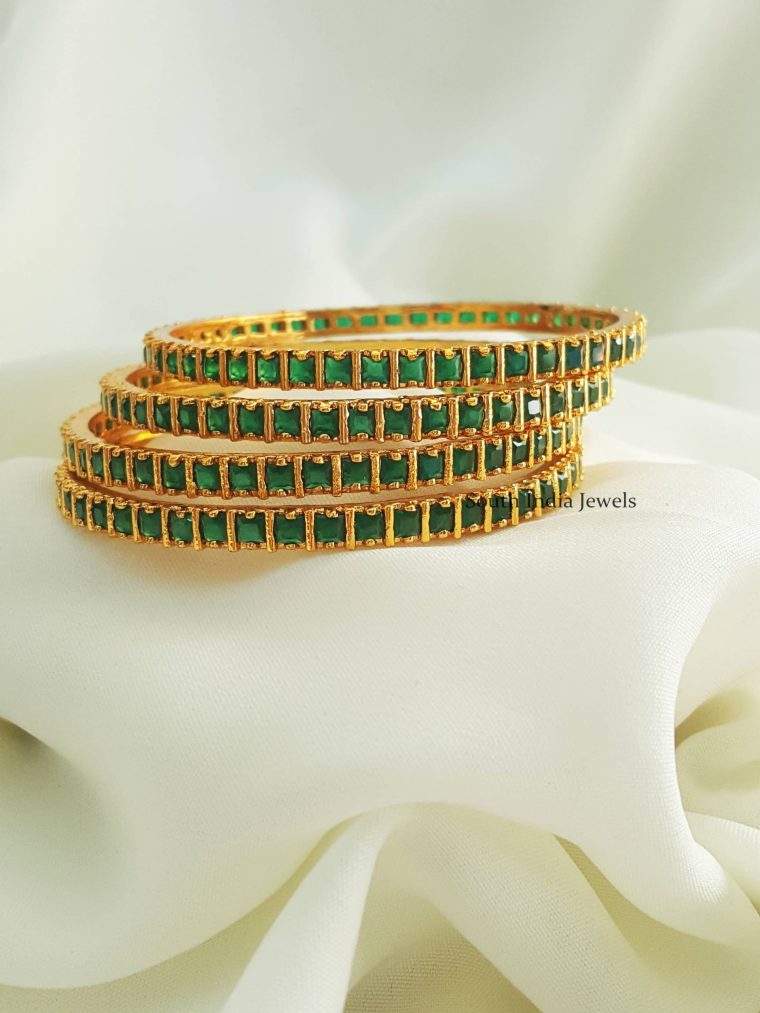 Sparkling Green AD Stone Bangle Set