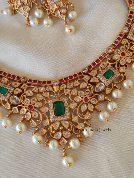 Stunning Emerald & Pearl Necklace (2)