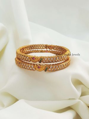 Stunning Peacock AD Stone Bangles