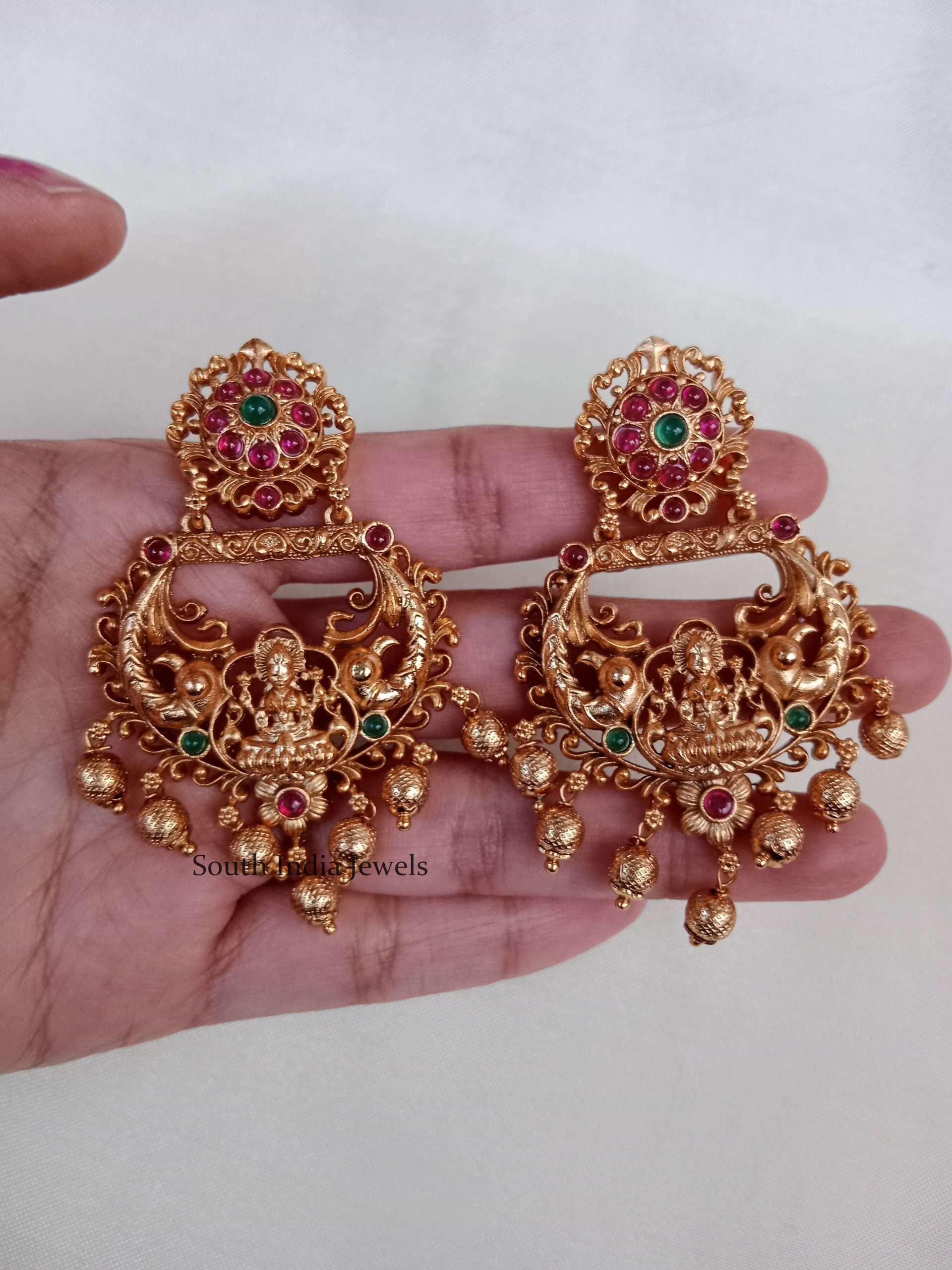Traditional Lakshmi Chandbali Earrings