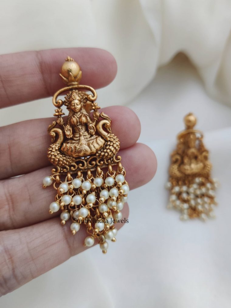 Traditional Lakshmi Pearl Earrings