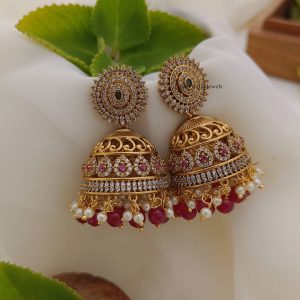 Unique AD Design Jhumkas-South India Jewels Online Stores.