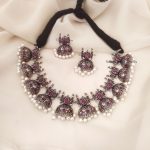 German Silver Half Jhumkas Design Necklace