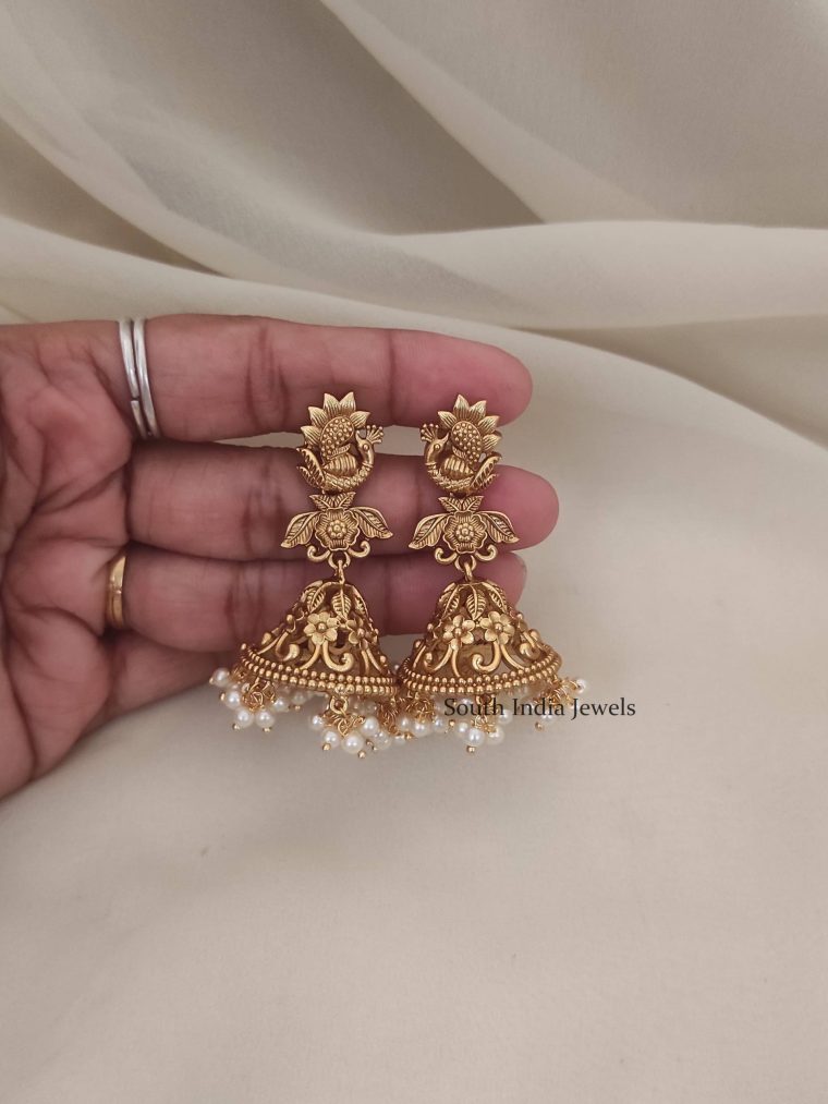 Antique Peacock Design Jhumkas,