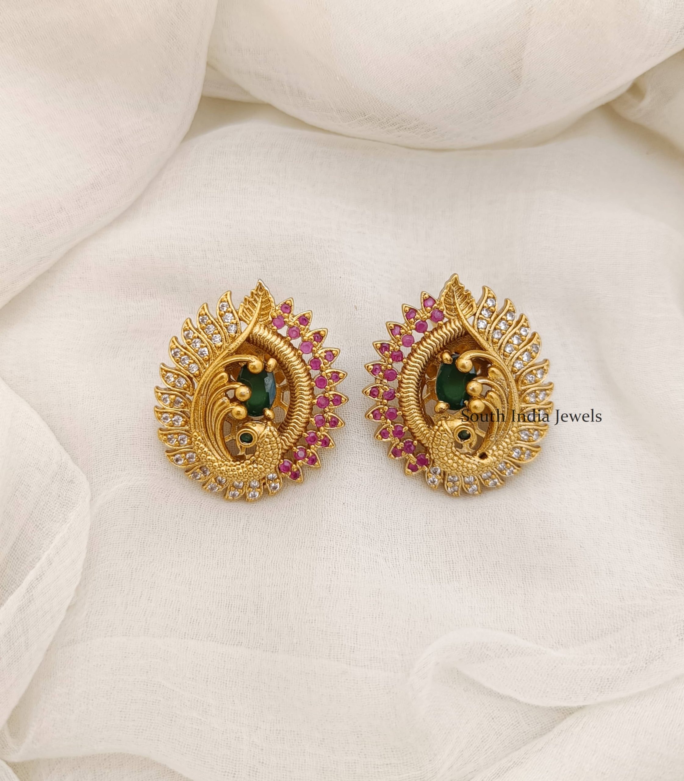 Attractive Peacock AD Earrings