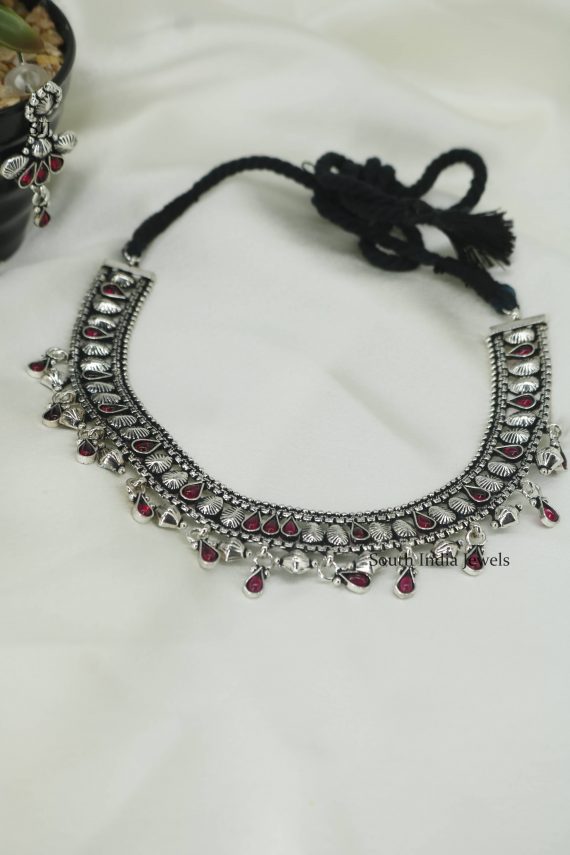 Beautiful Oxidised Design Necklace;