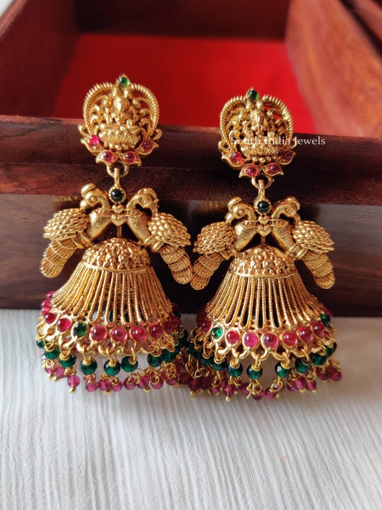 Bridal Peacock Lakshmi Design Jhumkas