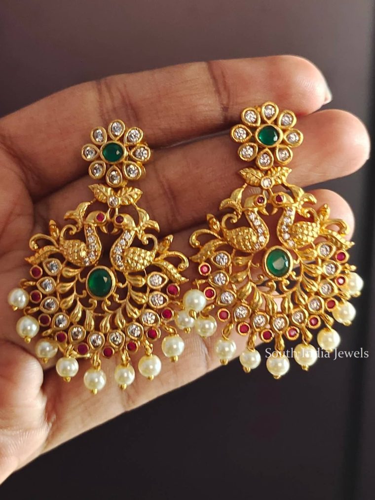 Chandbali Peacock Design Earrings