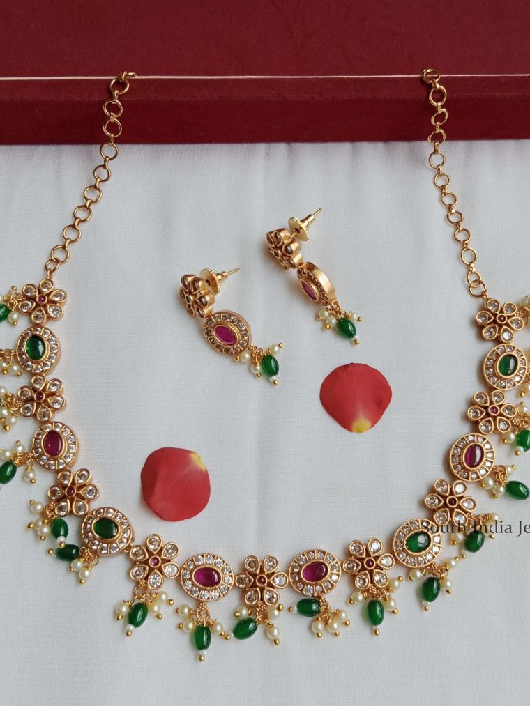 Dazzling Beads & Stones Necklace Set