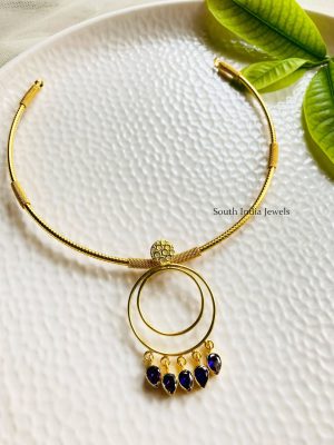 Duo Circled Pendent Cuff Necklace