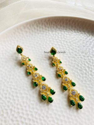 Golden Layered Danglers Earrings