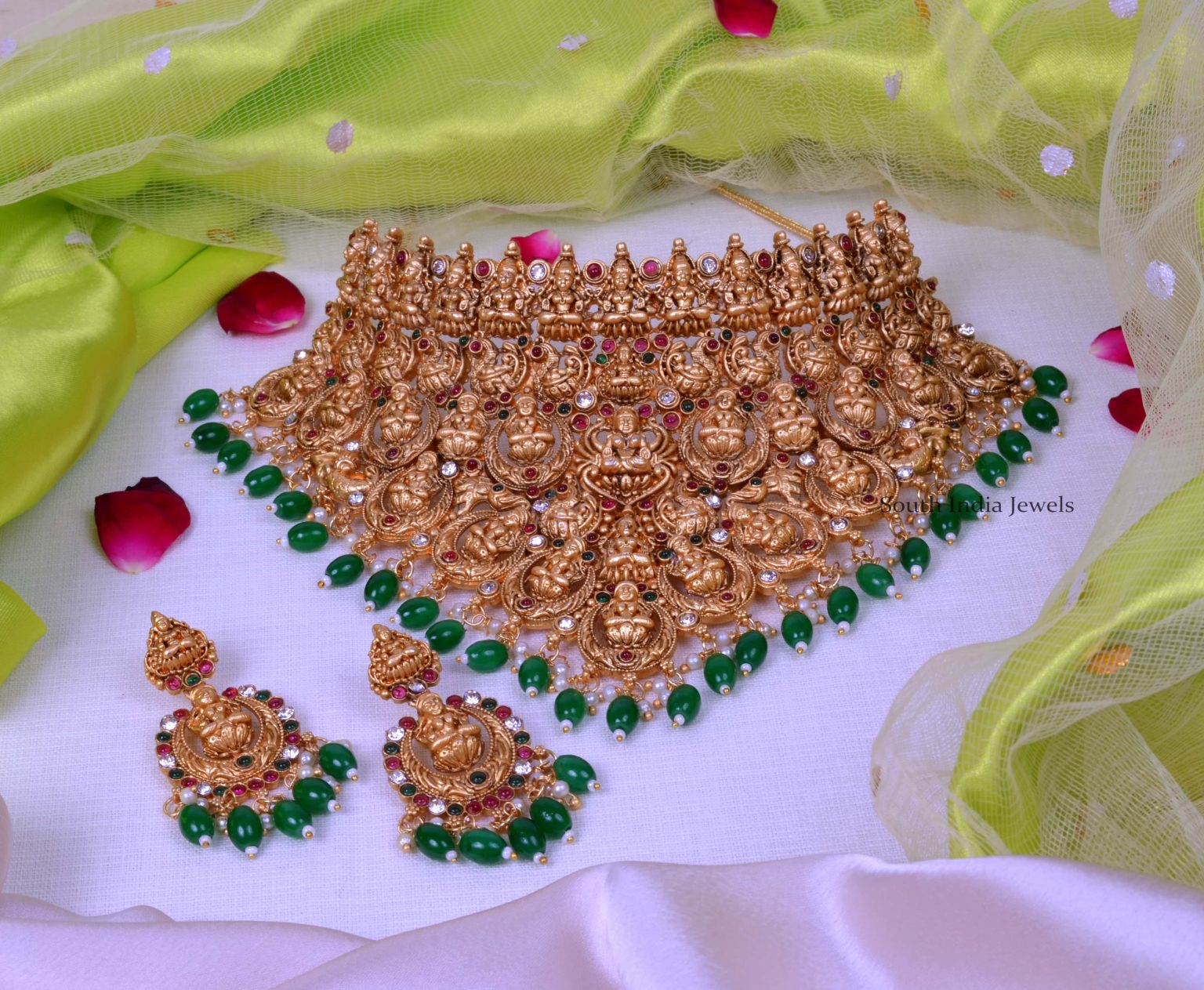 Grand Bridal Lakshmi Choker - South India Jewels