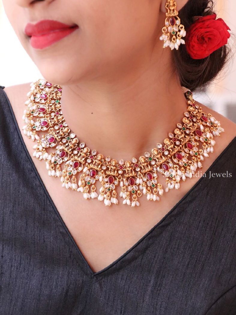 Grand Lakshmi Guttapusalu Necklace Set