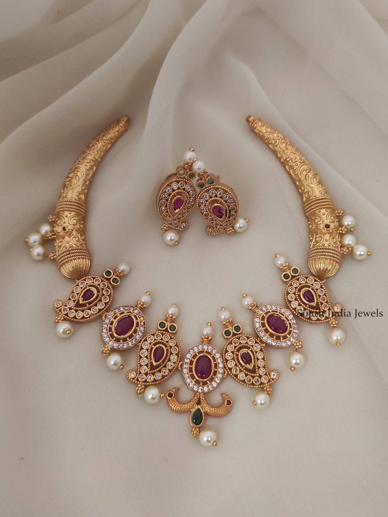 Ganesh Emerald Design Necklace