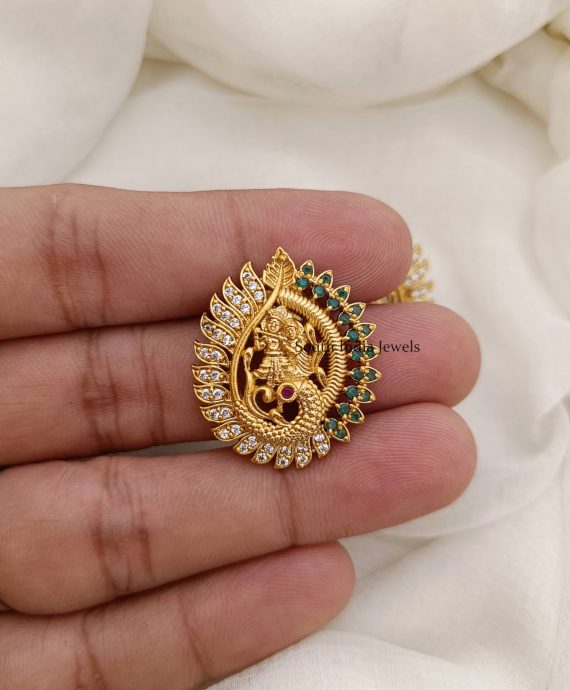Radha Krishna Peacock AD Earrings