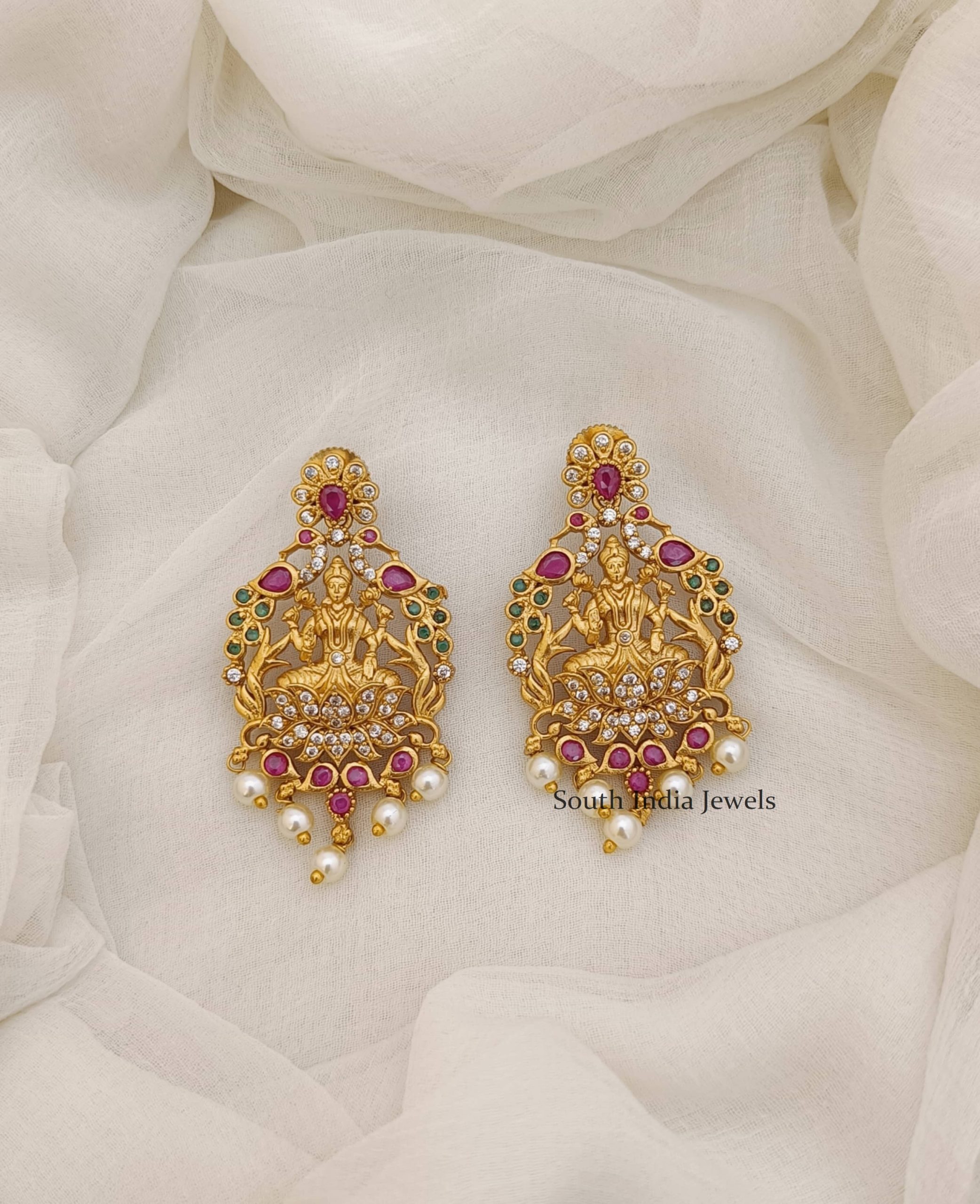 Lakshmi Design Earrings- South India Jewels- Online Shop