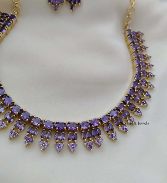 Trandy Purple Stone Necklace (2)