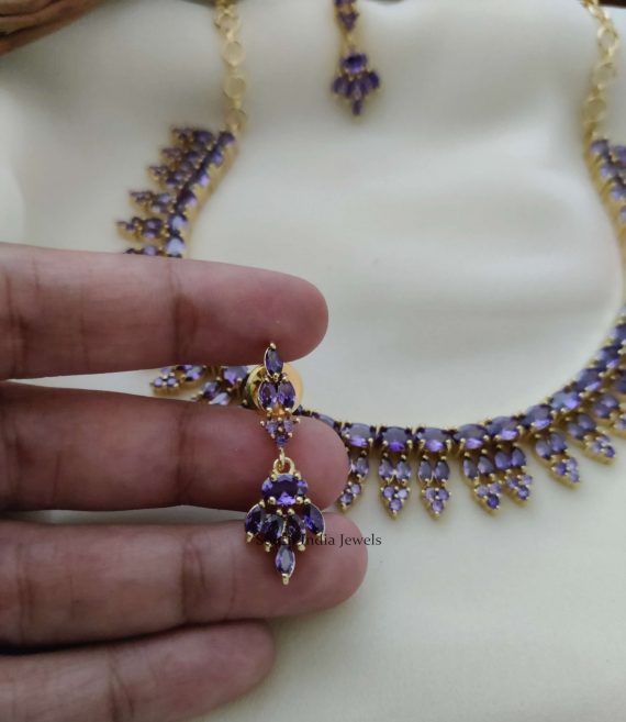 Trandy Purple Stone Necklace (3)