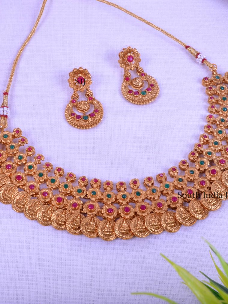 Trendy Lakshmi Coin Design Necklace