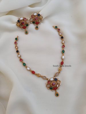 Trendy Navarathna Design Necklace