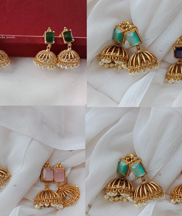 Beautiful Gold Look Combo Jhumkas