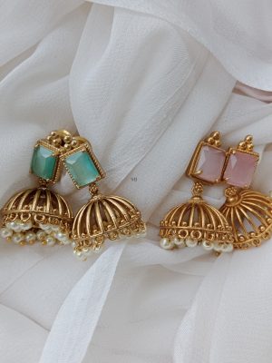 Beautiful Gold Look Combo Jhumkas