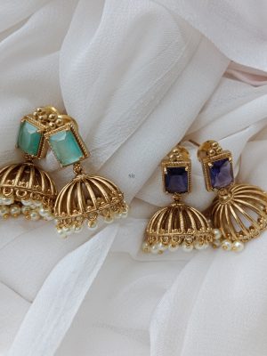 Beautiful Gold Look Combo Jhumkas