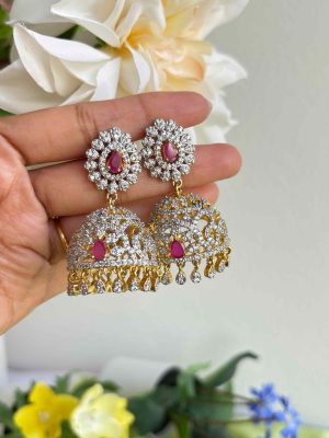 Imitation AD Stones Jhumkas