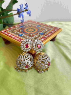 Imitation AD Stones Jhumkas