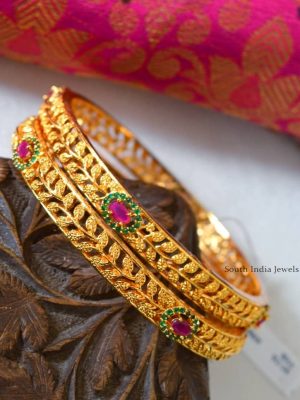 Attractive AD & Ruby Emerald Bangles