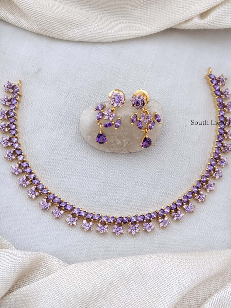 Attractive Floral Amethyst Stones Necklace