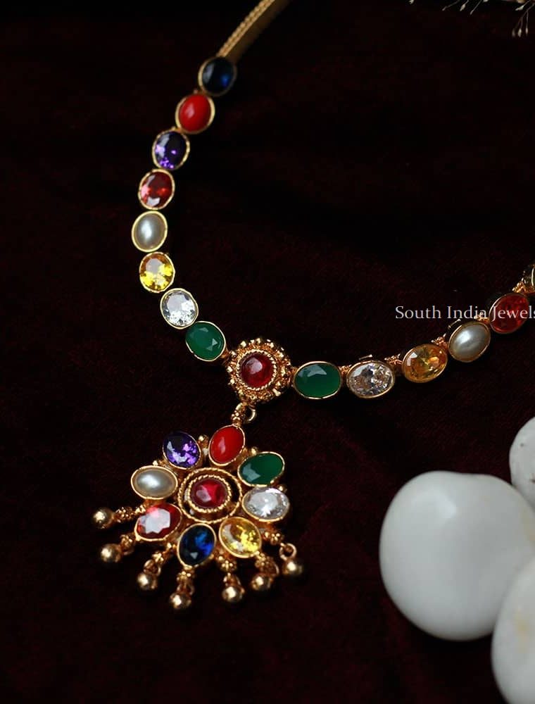 Attractive Navarathna Design Necklace,.1