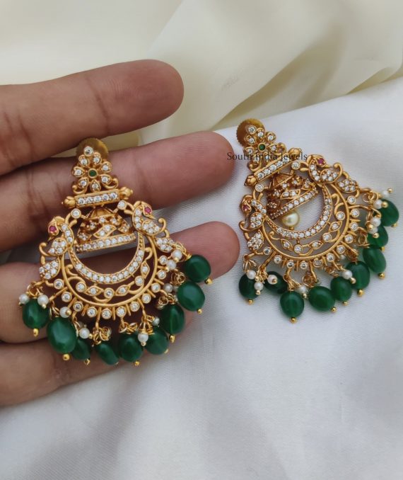 Beautiful Green Chandbali Earrings