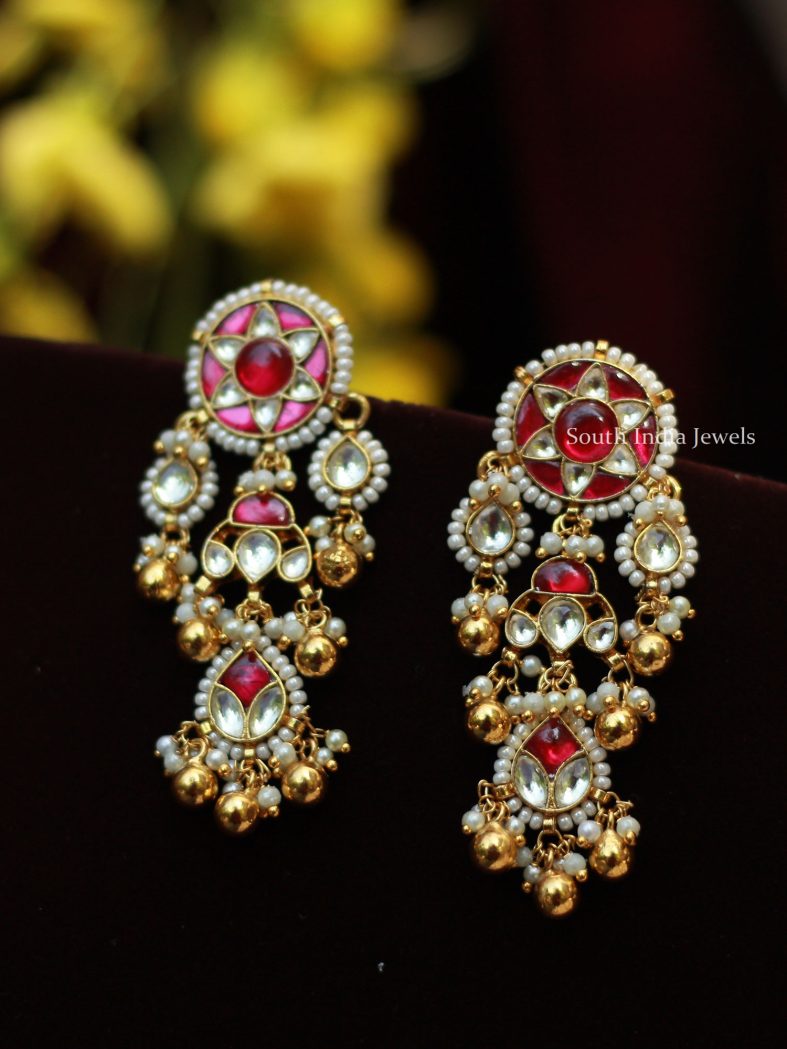 Beautiful Polki Design Earrings