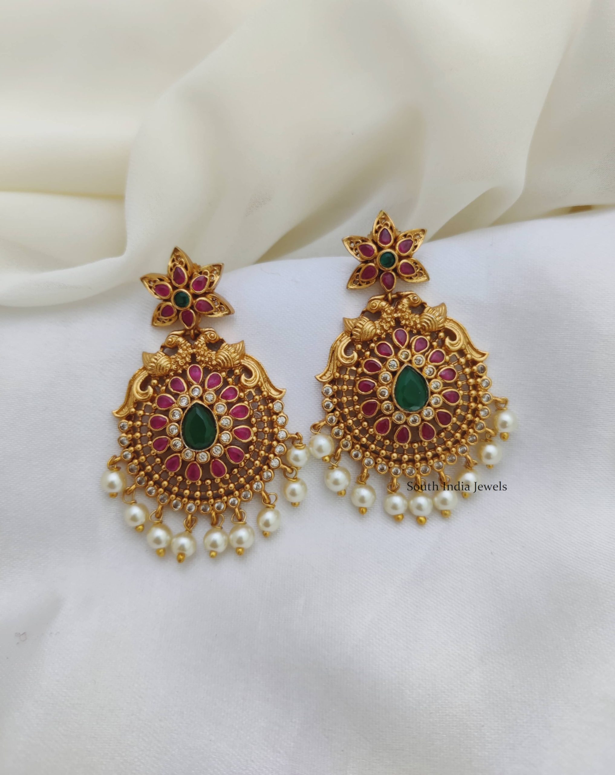 Chandbali Peacock Design Earrings