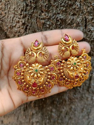Chandbali Peacock Design Earrings