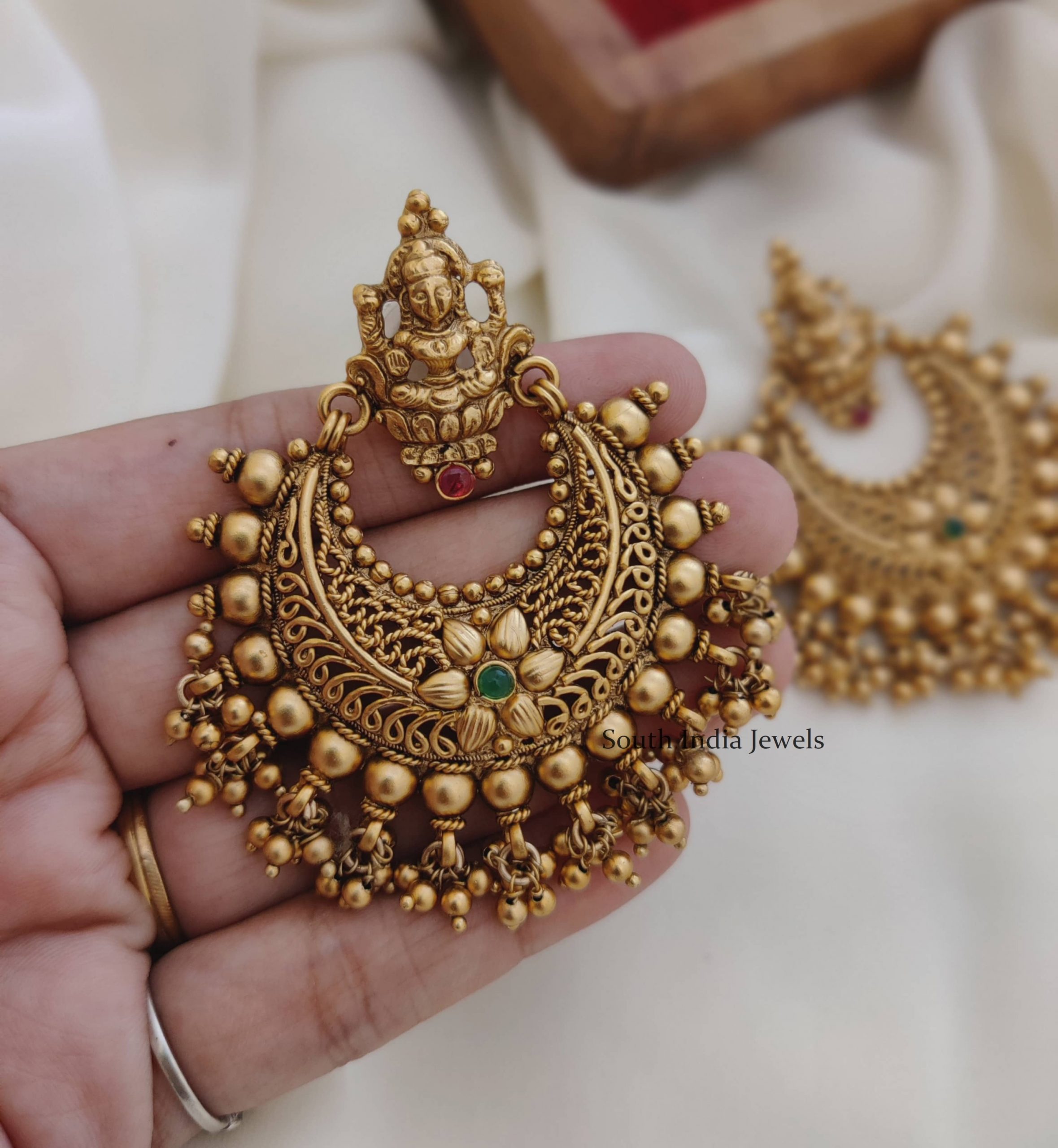 Golden Black Rose Design Ramleela Drop Earrings For Women  BazarFX